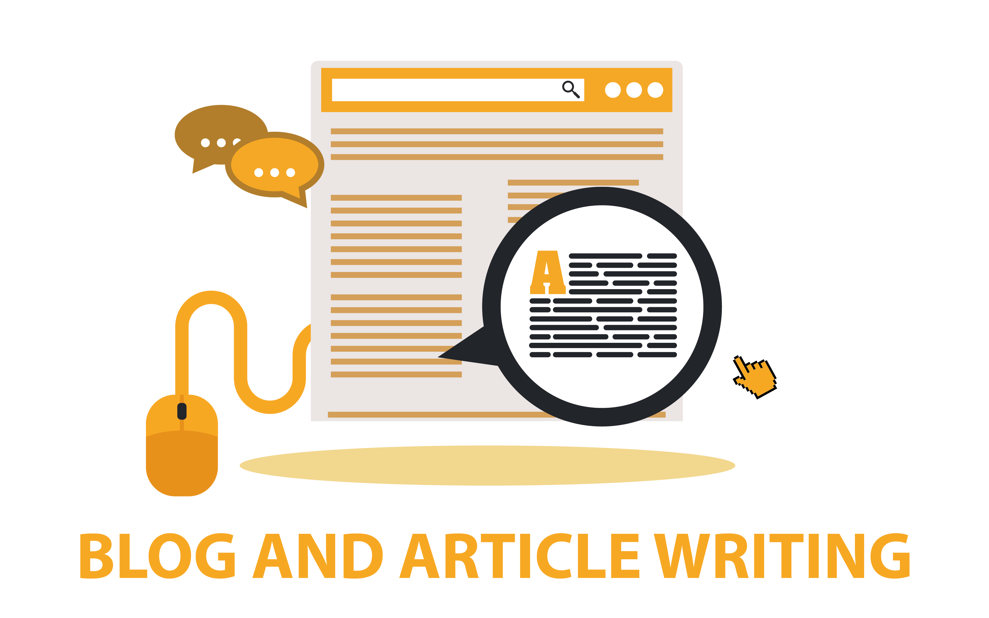 Blog and article writing services illustration