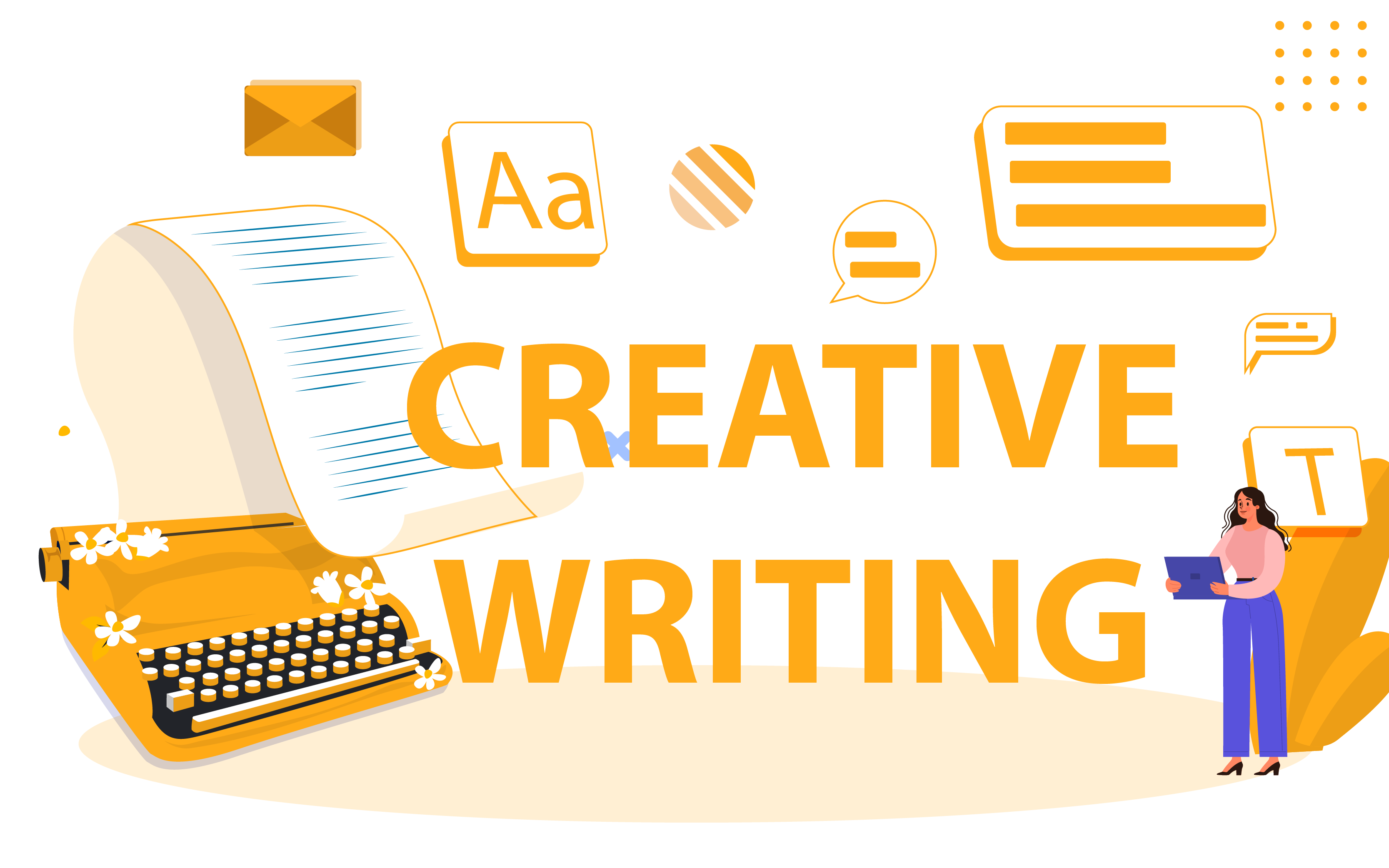 Creative writing services illustration by Digitally Vocal